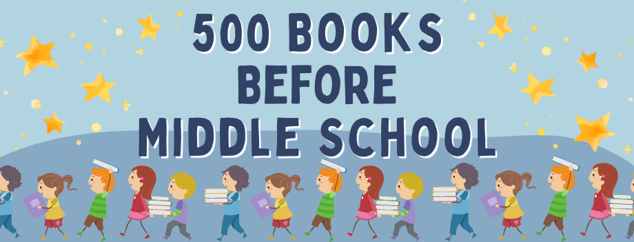 Graphic of 500 Books Before Middle School logo